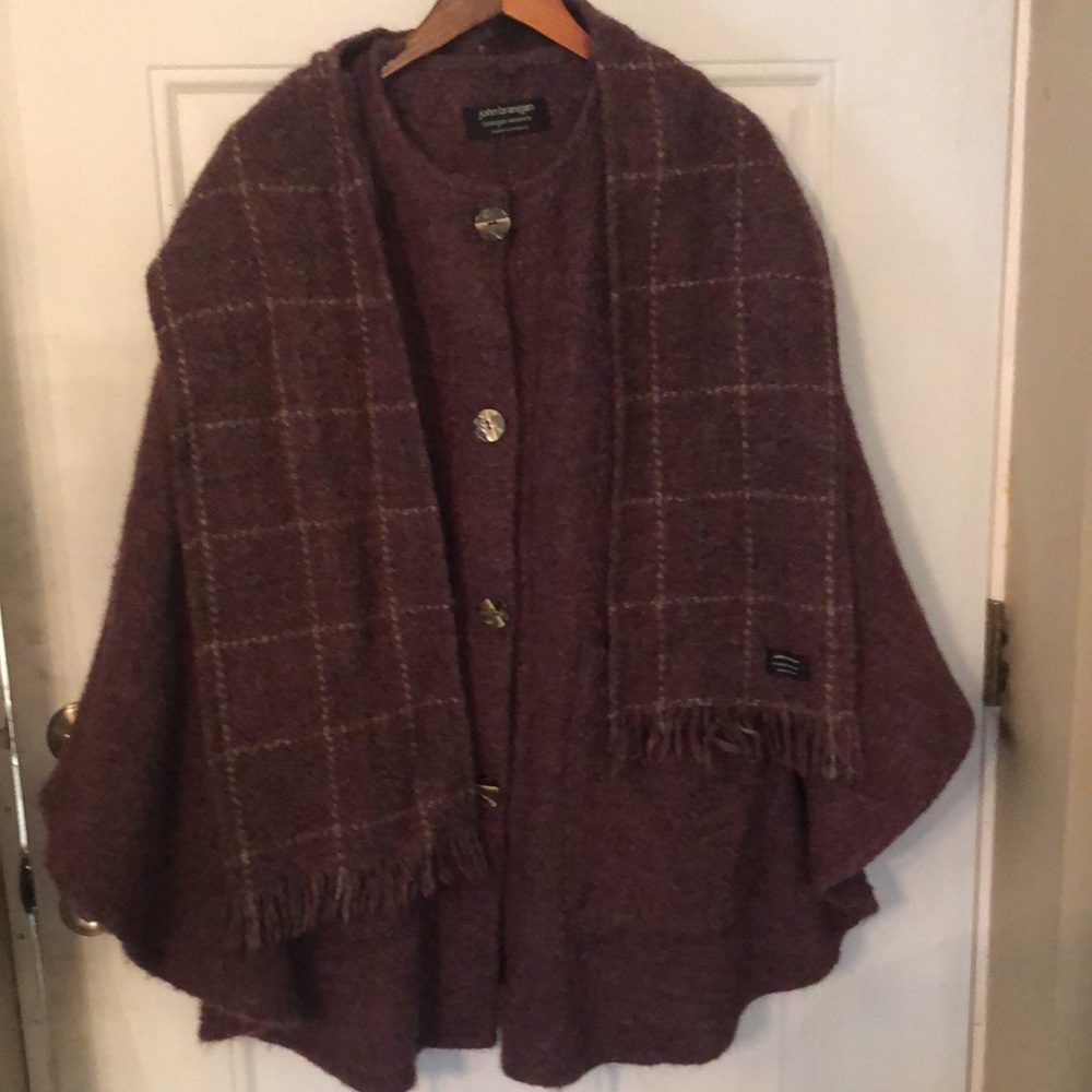 John Branigan Weavers Wool Pocketed Wrap Cape and Scarf - made in Ireland